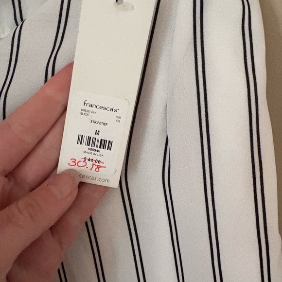 Francesca's Women's Striped Wrap Skirt Black Knee Length Size M NWTs - Picture 5 of 6